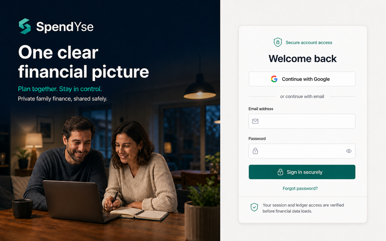 A family reviewing financial plans together